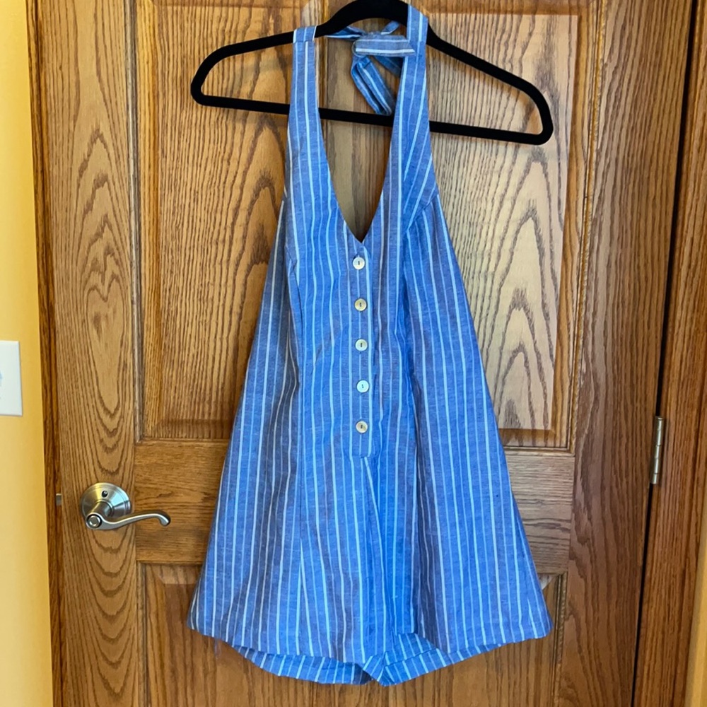 Chambray Halter Romper